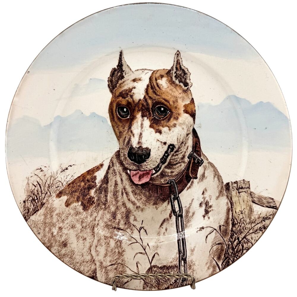 Cauldon England Staffordshire Terrier Hand-Painted Portrait G. Pedersen Plate